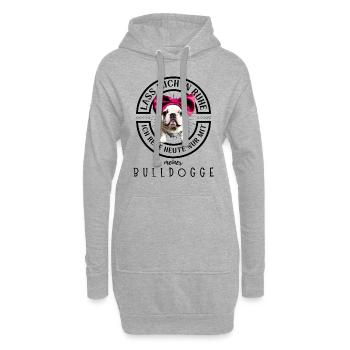 Bulldogge Bulldog Bulldoggen - Hoodie-Kleid - Grau meliert - Vorne
