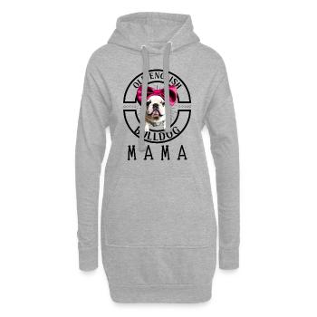 Bulldogge Bulldog Bulldoggen Mama - Hoodie-Kleid - Grau meliert - Vorne