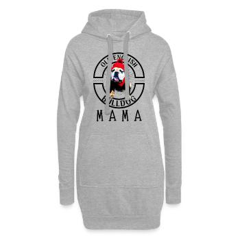 Bulldogge Bulldog Bulldoggen Mama - Hoodie-Kleid - Grau meliert - Vorne