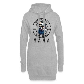Bulldogge Bulldog Bulldoggen Mama - Hoodie-Kleid - Grau meliert - Vorne
