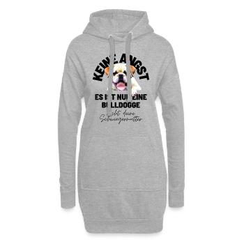 KEINE ANGST ... Bulldogge Bulldog Bulldoggen - Hoodie-Kleid - Grau meliert - Vorne