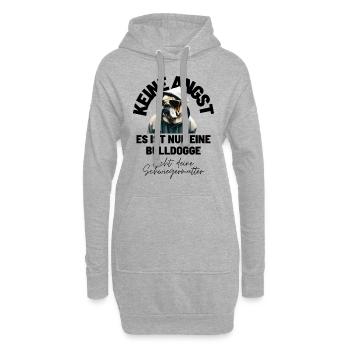 KEINE ANGST ... Bulldogge Bulldog Bulldoggen - Hoodie-Kleid - Grau meliert - Vorne
