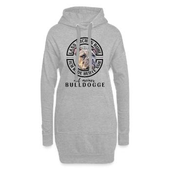 LAISSE-MOI TRANQUILLE... Bouledogue Bulldog Bouledogues - Sweat-shirt à capuche long Femme - gris chiné - Devant