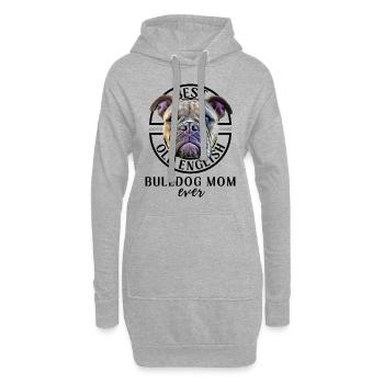 Bulldog -BEST Bulldog MOM ever - Bulldogs Mama - Sweat-shirt à capuche long Femme - gris chiné - Devant