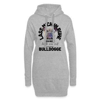 LAISSE-MOI TRANQUILLE... Bulldog Bulldog Bulldogs - Sweat-shirt à capuche long Femme - gris chiné - Devant