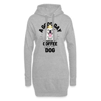 EIN GUTER TAG BEGINNT ... HUND Hunde Kaffee - Hoodie-Kleid - Grau meliert - Vorne