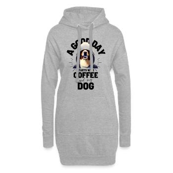EIN GUTER TAG BEGINNT ... HUND Hunde Kaffee - Hoodie-Kleid - Grau meliert - Vorne