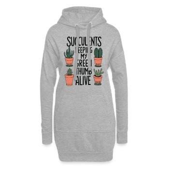 Sukkulenten Lustiger Spruch - Hoodie-Kleid - Grau meliert - Vorne