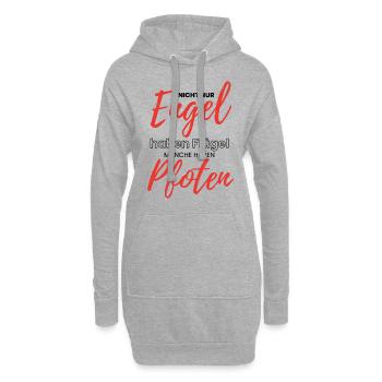 ENGEL haben PFOTEN ... Hund Hunde - Hoodie-Kleid - Grau meliert - Vorne