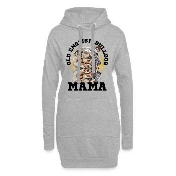 VIEUX BOULEDOGUE ANGLAIS MAMAN Chien Chiens Bouledogue - Sweat-shirt à capuche long Femme - gris chiné - Devant