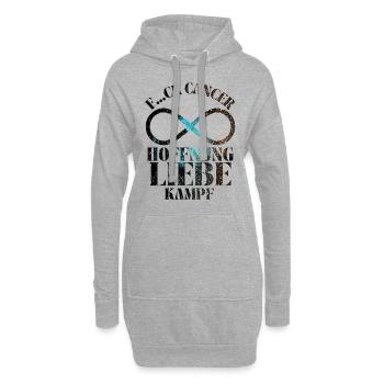 F...CK CANCER - HOFFNUNG, LIEBE & Kampf - Hoodie-Kleid - Grau meliert - Vorne