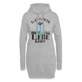 F...CK CANCER - HOFFNUNG, LIEBE & Kampf - Hoodie-Kleid - Grau meliert - Vorne