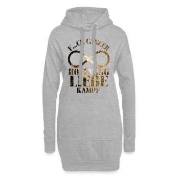 F...CK CANCER - HOFFNUNG, LIEBE & Kampf - Hoodie-Kleid - Grau meliert - Vorne