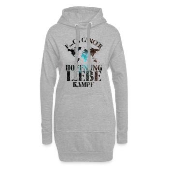 F...CK CANCER - HOFFNUNG, LIEBE & Kampf - Hoodie-Kleid - Grau meliert - Vorne
