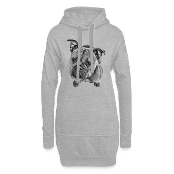 Bouledogue Vieux Bouledogue Anglais Chien Chiens - Sweat-shirt à capuche long Femme - gris chiné - Devant