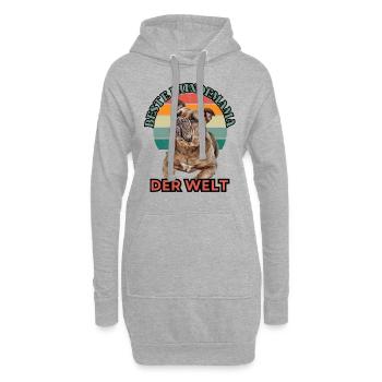 BEST DOG MOM Bulldog Dog Dogs Vieux Anglais - Sweat-shirt à capuche long Femme - gris chiné - Devant