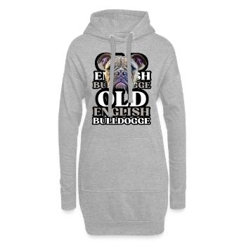 OLD ENGLISH BULLDOG Chien Chiens Bouledogue - Sweat-shirt à capuche long Femme - gris chiné - Devant