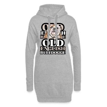 OLD ENGLISH BULLDOG Chien Chiens Bouledogue - Sweat-shirt à capuche long Femme - gris chiné - Devant