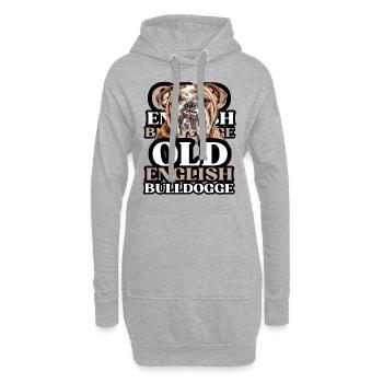 OLD ENGLISH BULLDOG Chien Chiens Bouledogue - Sweat-shirt à capuche long Femme - gris chiné - Devant