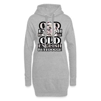 OLD ENGLISH BULLDOG Chien Chiens Bouledogue - Sweat-shirt à capuche long Femme - gris chiné - Devant