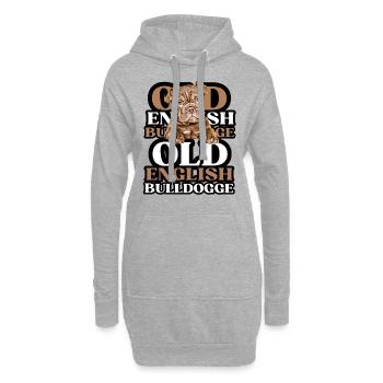 OLD ENGLISH BULLDOG Chien Chiens Bouledogue - Sweat-shirt à capuche long Femme - gris chiné - Devant