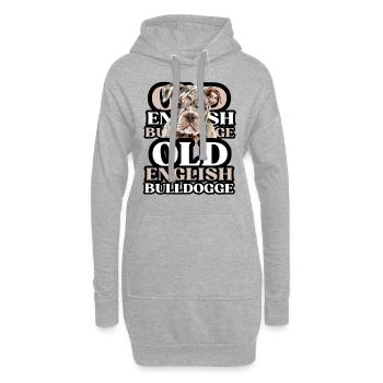 OLD ENGLISH BULLDOG Chien Chiens Bouledogue - Sweat-shirt à capuche long Femme - gris chiné - Devant