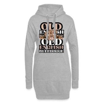 OLD ENGLISH BULLDOG Chien Chiens Bouledogue - Sweat-shirt à capuche long Femme - gris chiné - Devant
