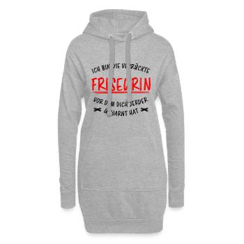 Friseurin Beruf Friseur Lustiger Spruch Geschenk - Hoodie-Kleid - Grau meliert - Vorne