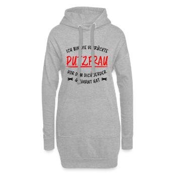 Putzfrau Haushalt Spruch Reinigungskraft Geschenk - Hoodie-Kleid - Grau meliert - Vorne