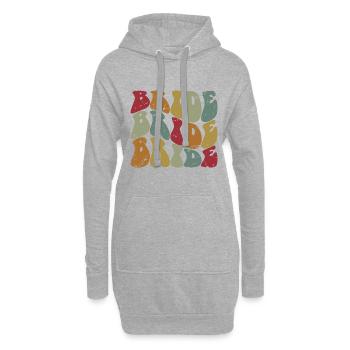 Retro Bride Matching Mariage Couple Fiançailles - Sweat-shirt à capuche long Femme - gris chiné - Devant