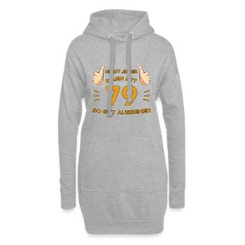 79. Geburtstag Geschenk 79 Jahre Jahrgang Geschenk - Hoodie-Kleid - Grau meliert - Vorne