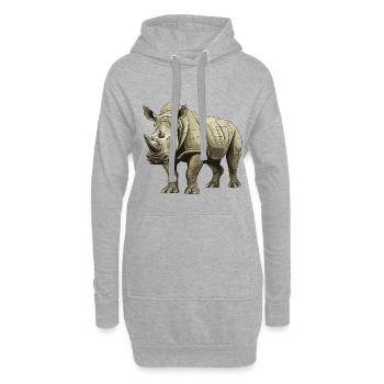 Rhinocéros Animal - Sweat-shirt à capuche long Femme - gris chiné - Devant