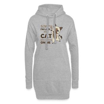 Chat Chat Chat Rigolo rigolo - Sweat-shirt à capuche long Femme - gris chiné - Devant