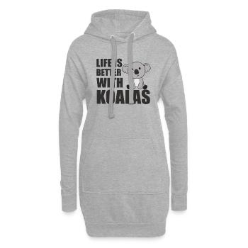 Life is better with koalas doux koala - Sweat-shirt à capuche long Femme - gris chiné - Devant