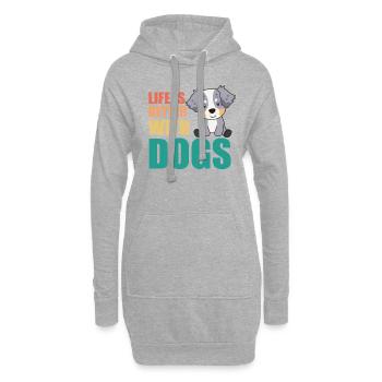 Australian Sheperd Das Leben hunden - Hoodie-Kleid - Grau meliert - Vorne