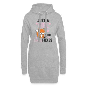 Nur ein Mädchen das Füchse liebt Fuchs - Hoodie-Kleid - Grau meliert - Vorne