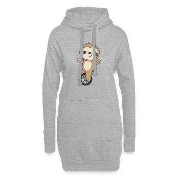 Monocycle paresseux Monocycle Paresseux - Sweat-shirt à capuche long Femme - gris chiné - Devant
