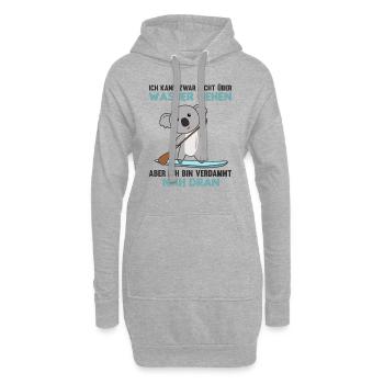 Stand Up Paddeln mit Koala paddling - Hoodie-Kleid - Grau meliert - Vorne