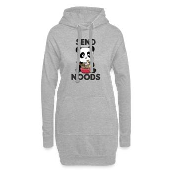Panda send noods Ramen Süße Kawaii Nudel - Hoodie-Kleid - Grau meliert - Vorne