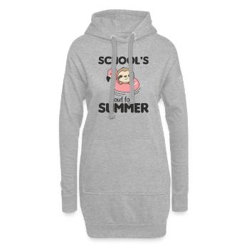 schools out for summer faultier lustige Tiere - Hoodie-Kleid - Grau meliert - Vorne