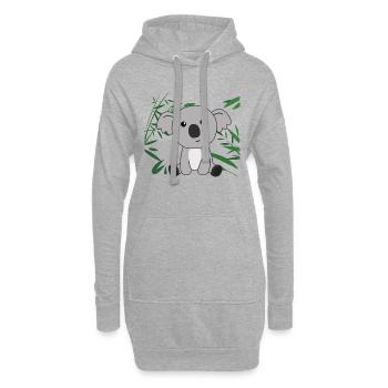 Koala im Bambus süße Tiere für Kinder Koalabär - Hoodie-Kleid - Grau meliert - Vorne