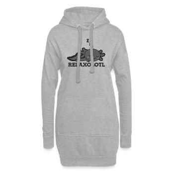 Relaxolotl Axolotl Liebhaber süße Tiere relaxen - Sweat-shirt à capuche long Femme - gris chiné - Devant