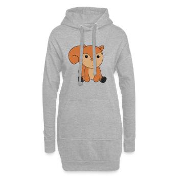Écureuils animaux de la forêt doux animaux pour enfants - Sweat-shirt à capuche long Femme - gris chiné - Devant