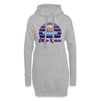 Otter Space ein süßer Otter im Weltall im Ufo - Hoodie-Kleid - Grau meliert - Vorne