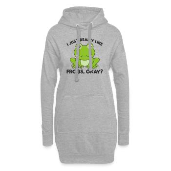 Grenouille préféré des grenouilles douces pour les amis des animaux - Sweat-shirt à capuche long Femme - gris chiné - Devant