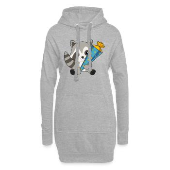 Raton laveur inscription scolaire garderie 2021 écolier - Sweat-shirt à capuche long Femme - gris chiné - Devant