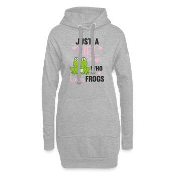 Just a girl who loves Frogs süßer Frosch - Hoodie-Kleid - Grau meliert - Vorne