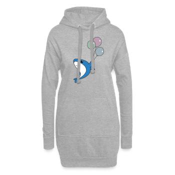 requin poisson vole avec des ballons doux animaux requins - Sweat-shirt à capuche long Femme - gris chiné - Devant