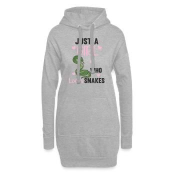 Une seule fille, Les serpents Aime Le Serpent Mignon - Sweat-shirt à capuche long Femme - gris chiné - Devant