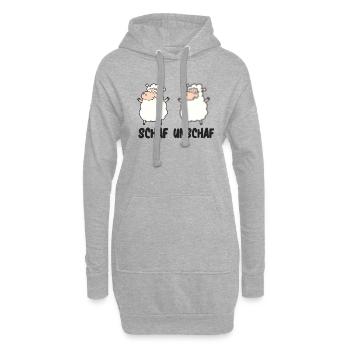 Schaf Unschaf Wortspiel für Fotografen Schafe - Hoodie-Kleid - Grau meliert - Vorne